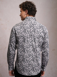 LOCOMOTIVE Luxe Satin Printed Party Shirt