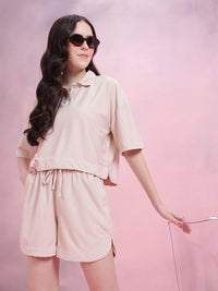 DressBerry Women Seersucker Self Design Co-ords