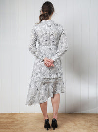 RAREISM Floral Midi Belted Shirt Dress
