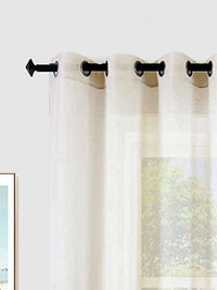 URBAN SPACE Cream-Coloured Set of 2 Sheer Door Curtain