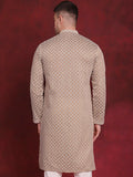 Jompers Geometric Embroidered Sequinned Straight Kurta