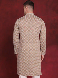 Jompers Geometric Embroidered Sequinned Straight Kurta