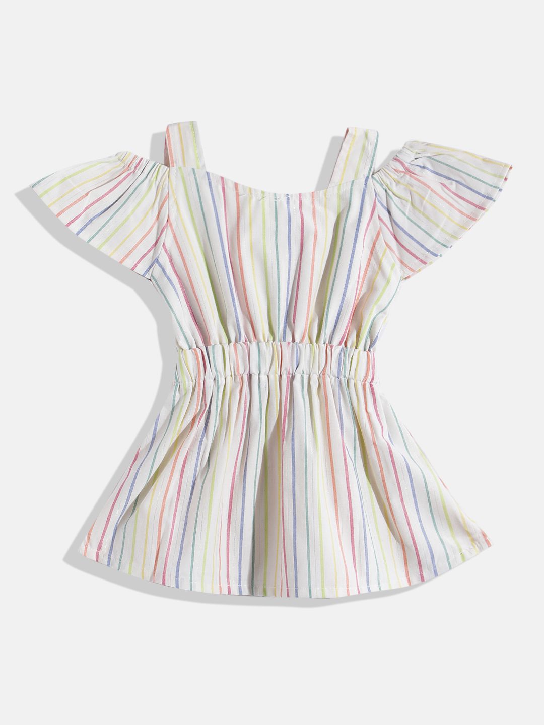 Moms Love Infant Girls Cotton Striped Fit & Flare Dress