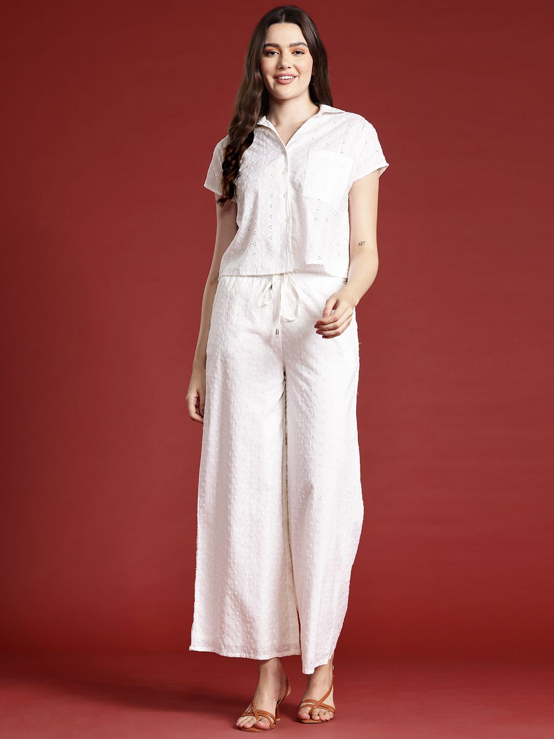 all about you Pure Cotton Schiffli Finish Co-Ords