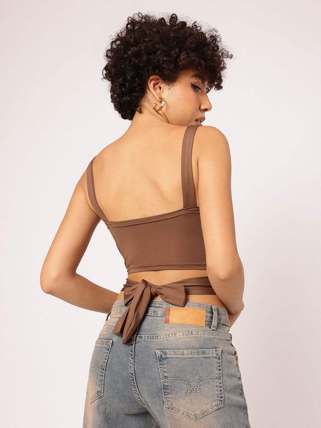 DressBerry Knotty Nice Twisted Tie-Up Crop Top
