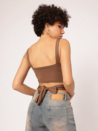 DressBerry Knotty Nice Twisted Tie-Up Crop Top