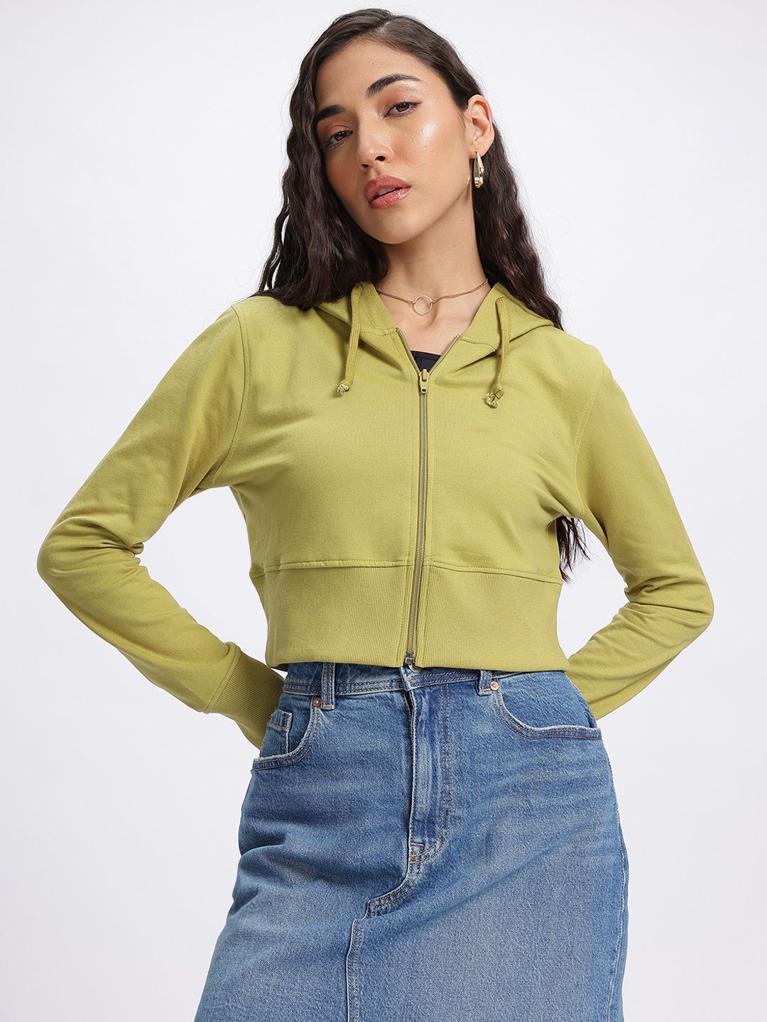 DressBerry Hooded Crop Sweatshirt