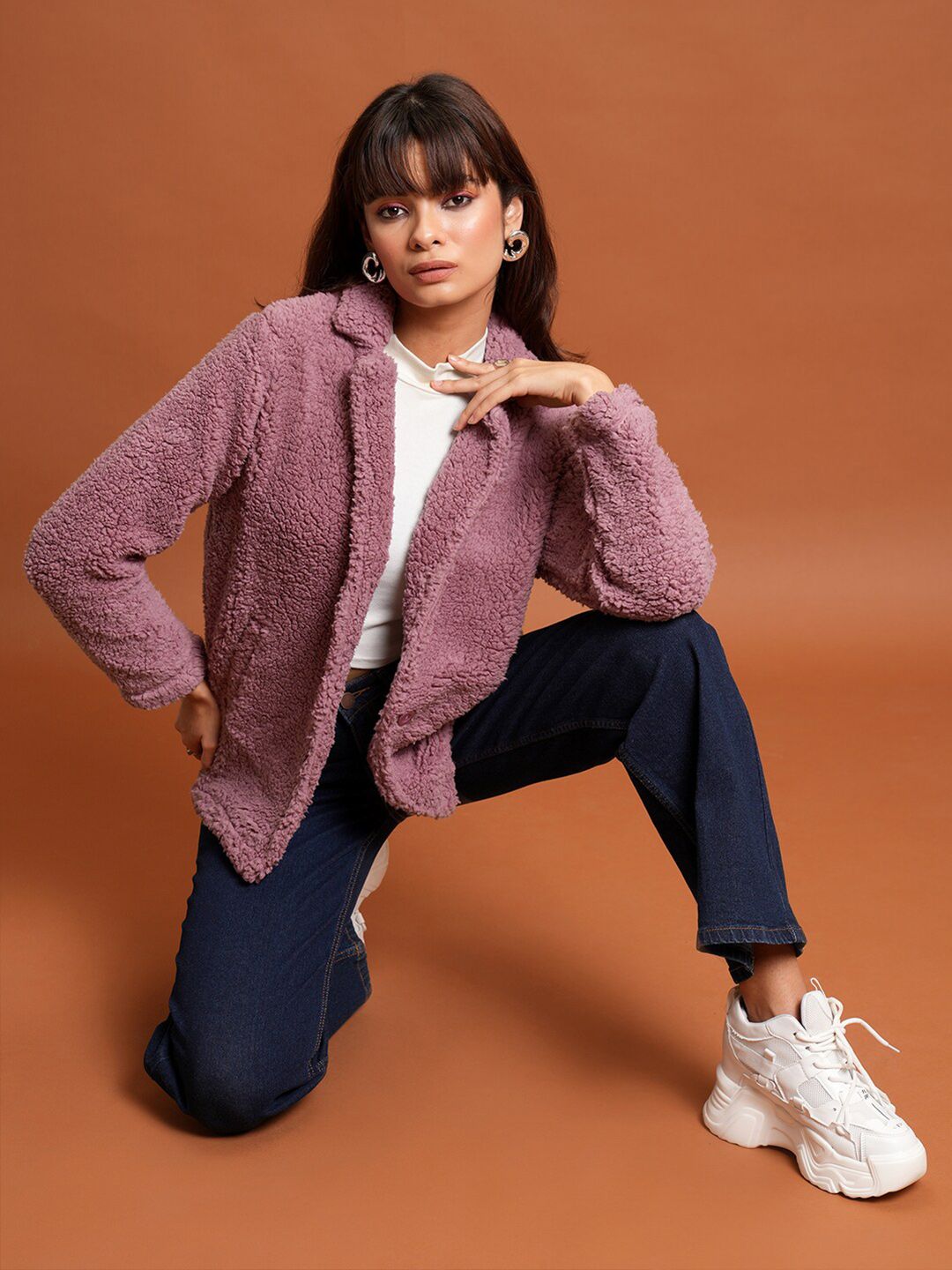 Tokyo Talkies Pink Self Design Bomber Jacket