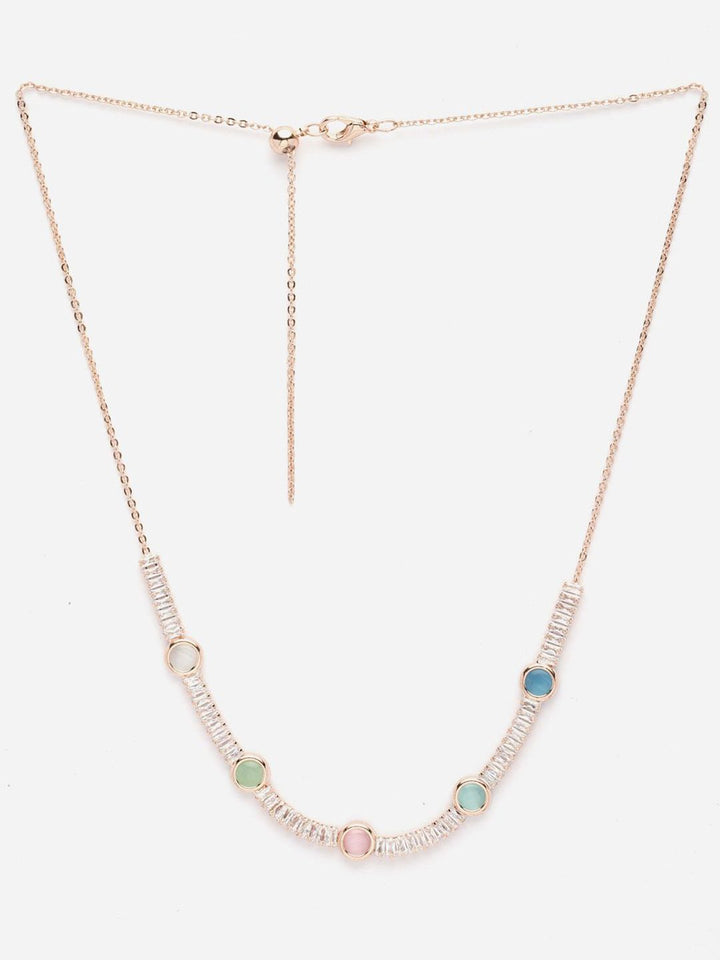 PANASH Gold-Plated Cubic Zirconia Studded Necklace