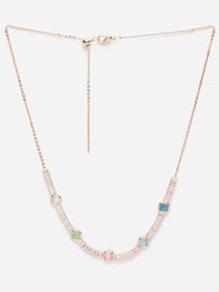 PANASH Gold-Plated Cubic Zirconia Studded Necklace