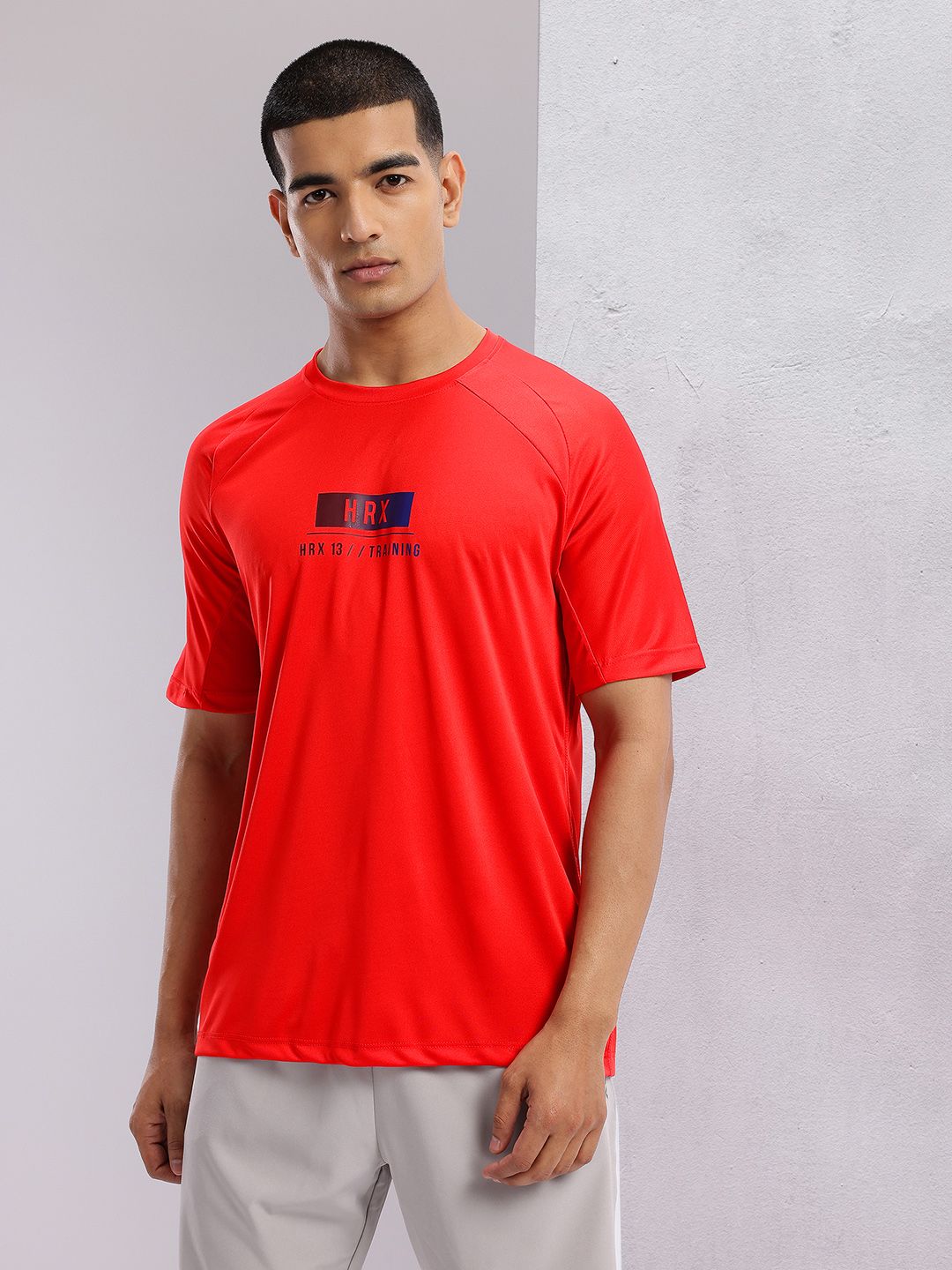 HRX by Hrithik Roshan Brand Logo Printed Rapid-Dry Training T-shirt