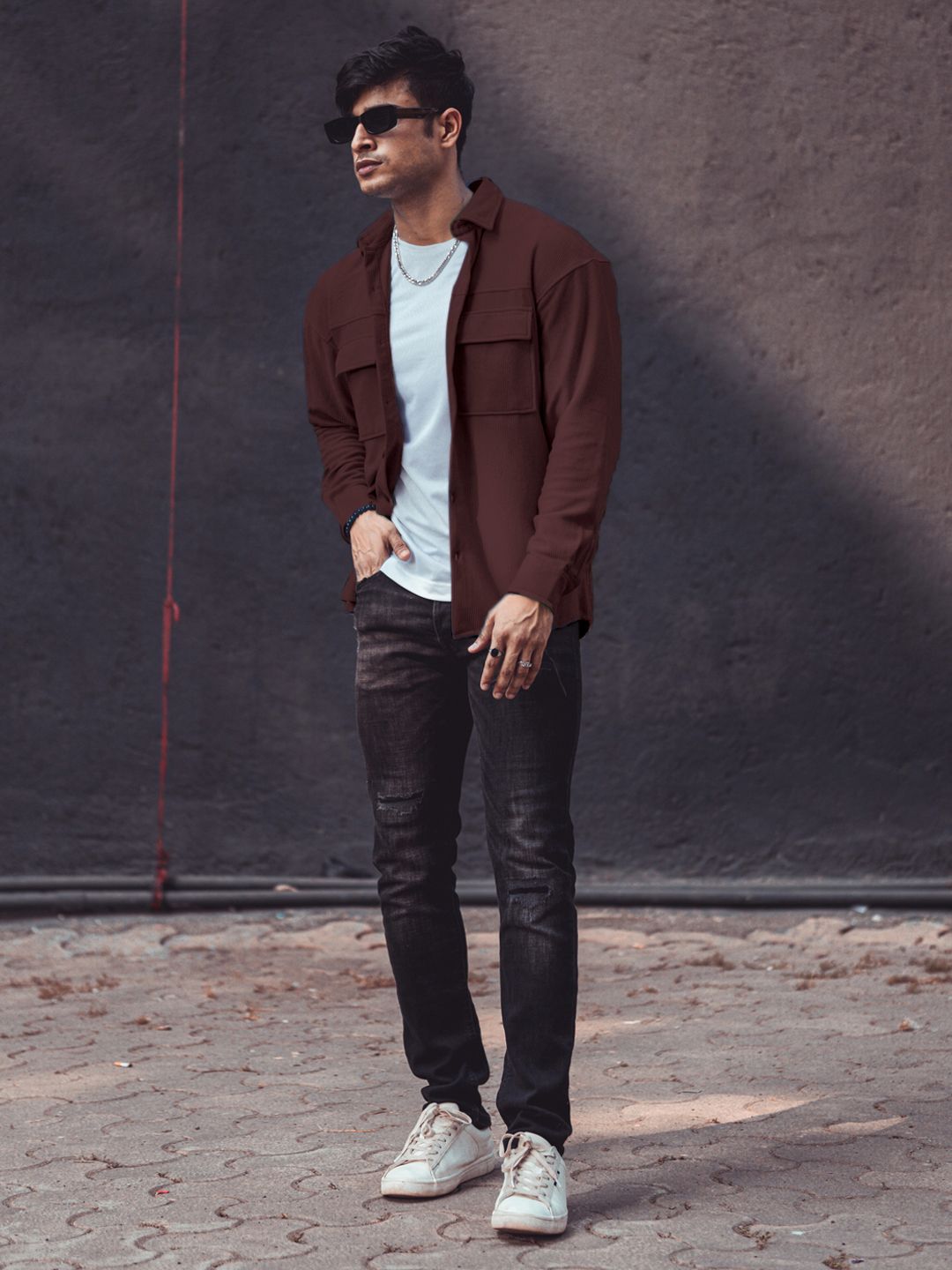 Powerlook Striped Oversized India Slim Opaque Casual Shirt