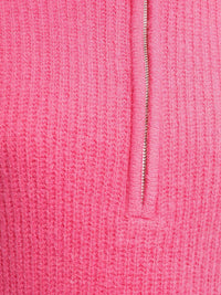 Tokyo Talkies Pink Cable Knit Self Design Turtle Neck Pullover Sweater