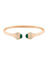 Zaveri Pearls Rose Gold-Plated -Gelang Kada Bertampal Batu Zirkonia Kubik