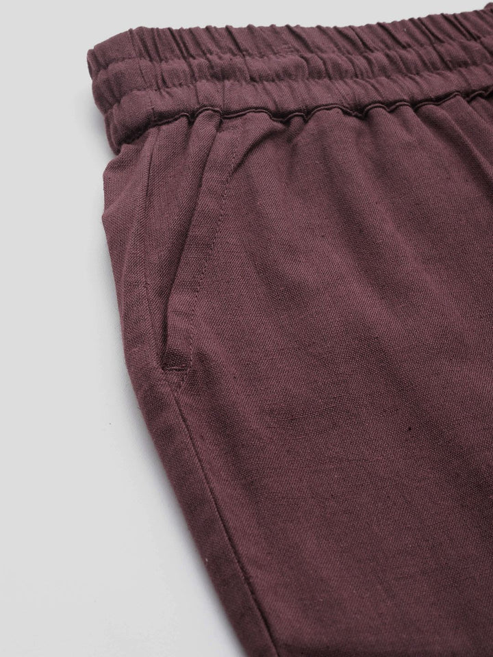 all about you Women Cropped Cotton Linen Trousers