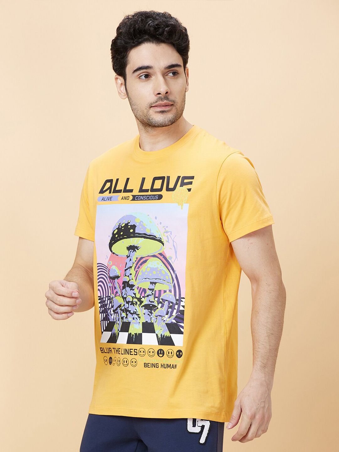 Being Human Graphic Printed Round Neck Casual T-shirt