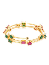 Gelang Gaya Balutan Berwarna Emas Zaveri Pearls