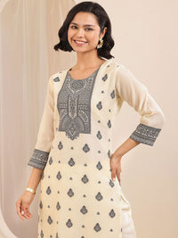 Libas Women Regular Chanderi Silk Kurta with Trousers & With Dupatta