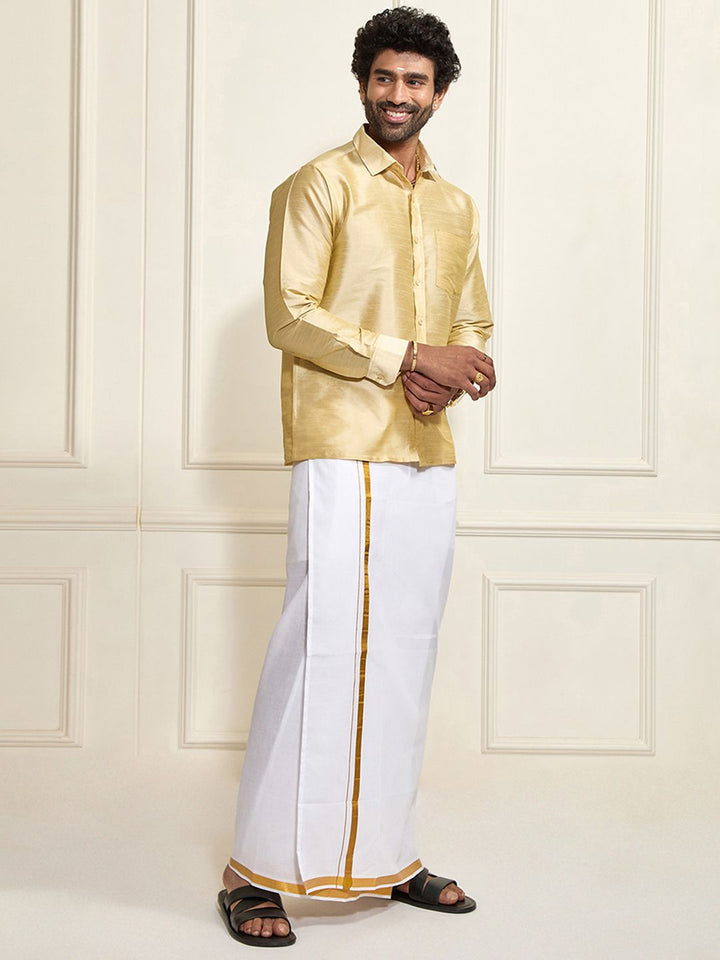 VASTRAMAY Shirt With Veshti Set