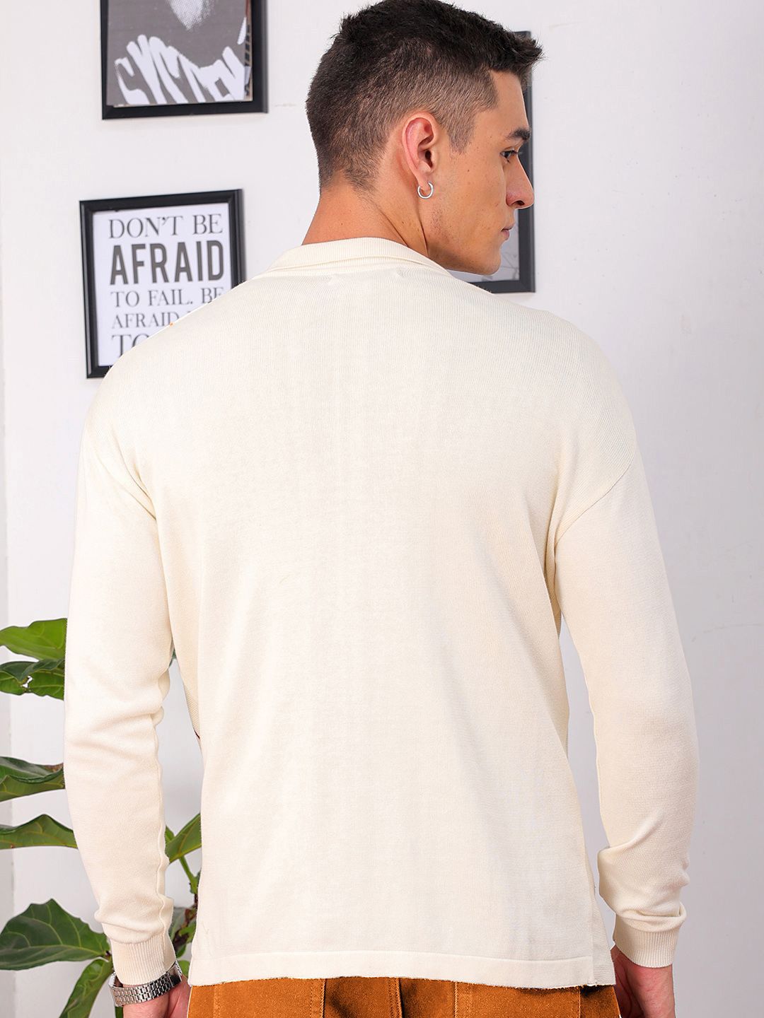 The Indian Garage Co Men Relaxed Fit Striped Flat Knit Polo Resortwear Shirt