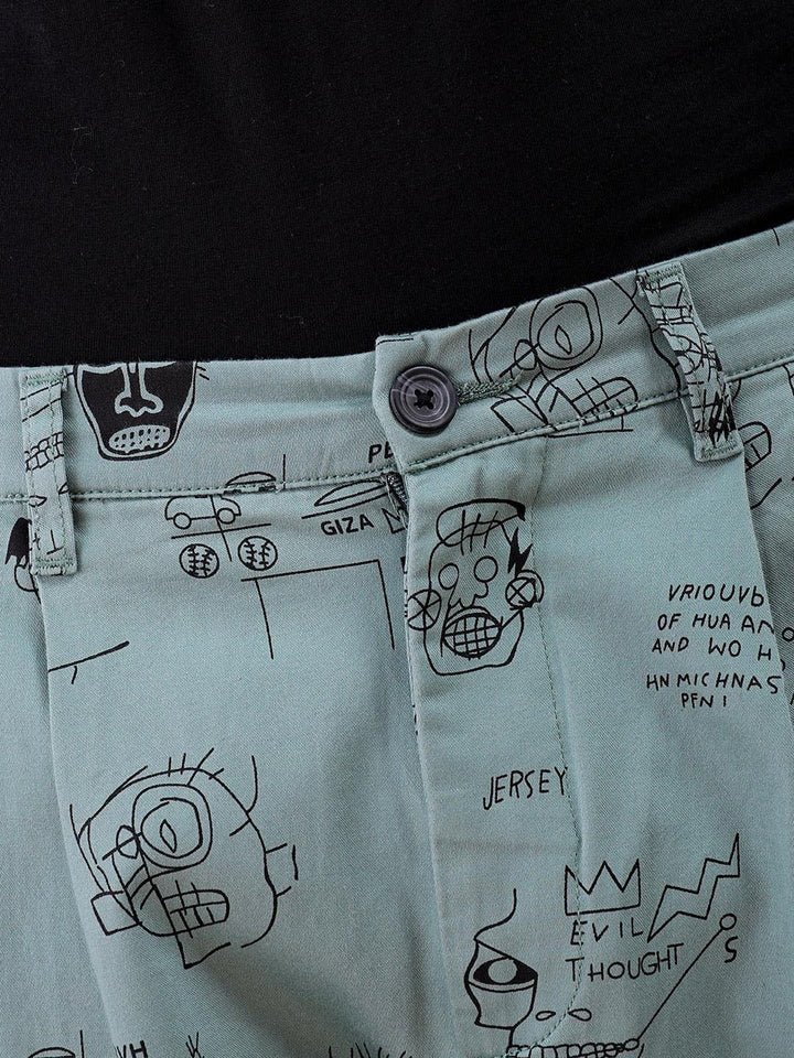 The Indian Garage Co Abstract Printed Cotton Loose Fit Trouser