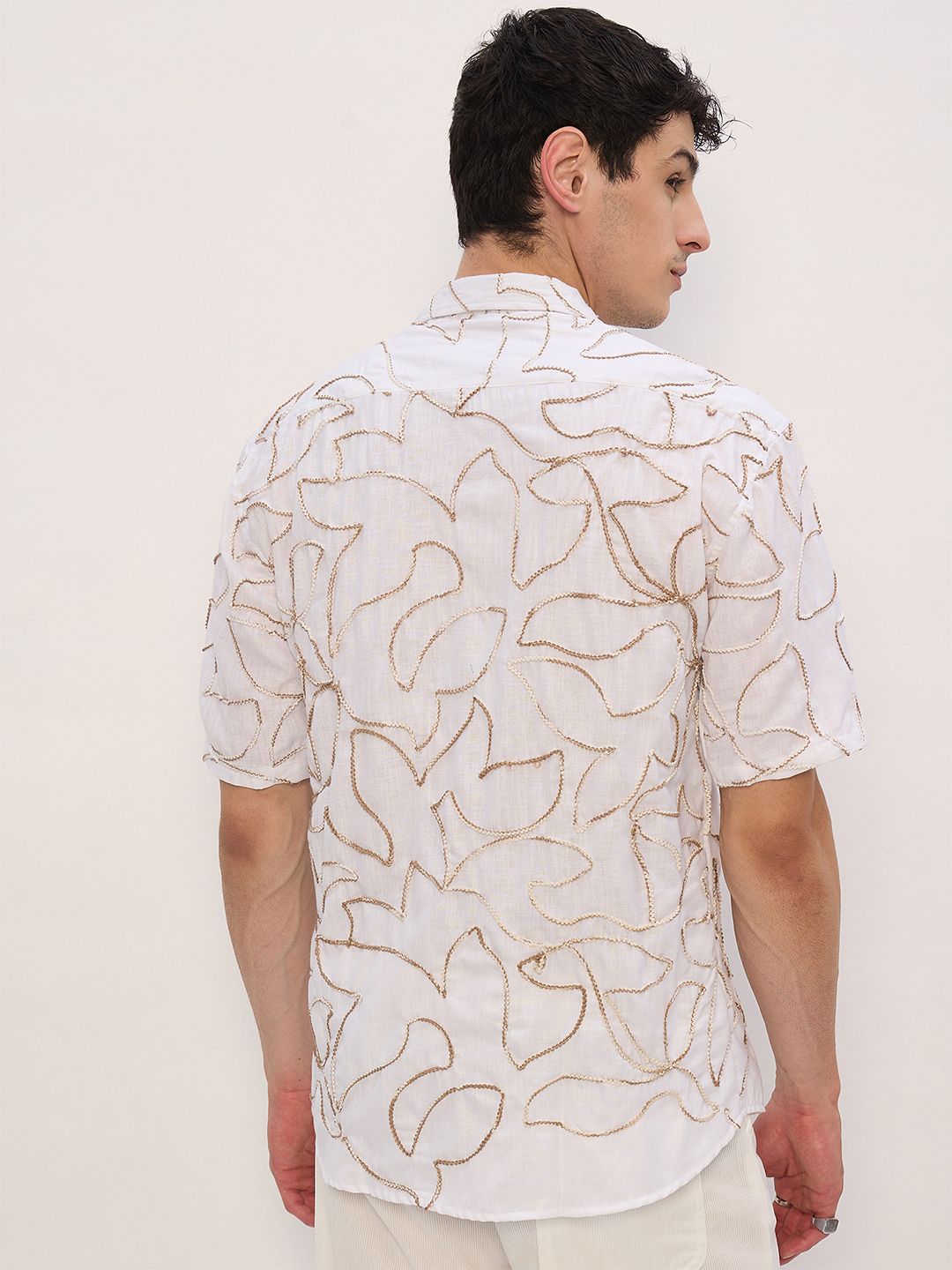Embroidered Drop-shoulder Shirt