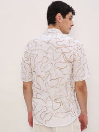 Embroidered Drop-shoulder Shirt
