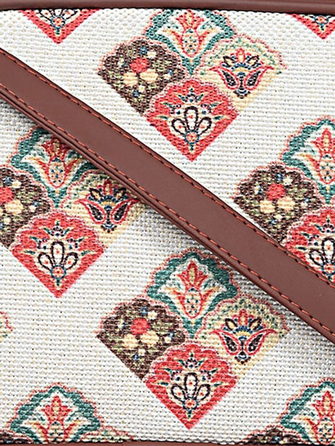 ZOUK White Women Ethnic Motifs Printed Structured Sling Bag