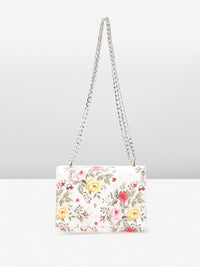 Lino Perros Floral Printed Structured Sling Bag