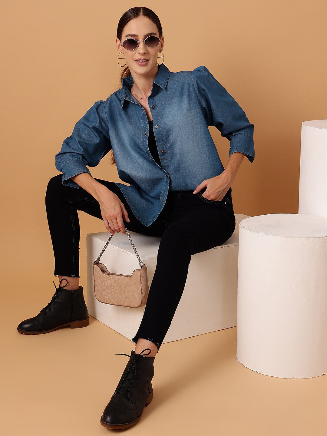 STREET 9 Comfort Denim Cotton Casual Shirt