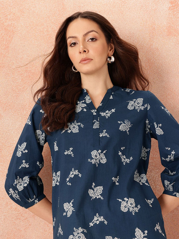 all about you Floral Print Puff Sleeves Cotton Top