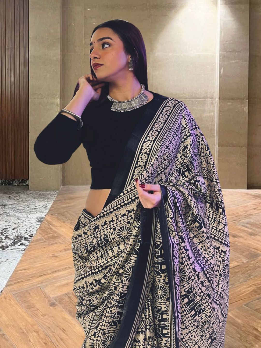 KALINI Ethnic Motifs Printed Saree