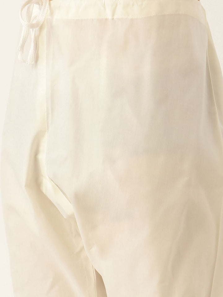 SOJANYA Set Kurta Motif Etnik Beige Lelaki Dengan Jaket Nehru