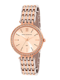 French Connection Women Embellished Dial & Stainless Steel Bracelet Style Straps Analogue Watch FCN00063C