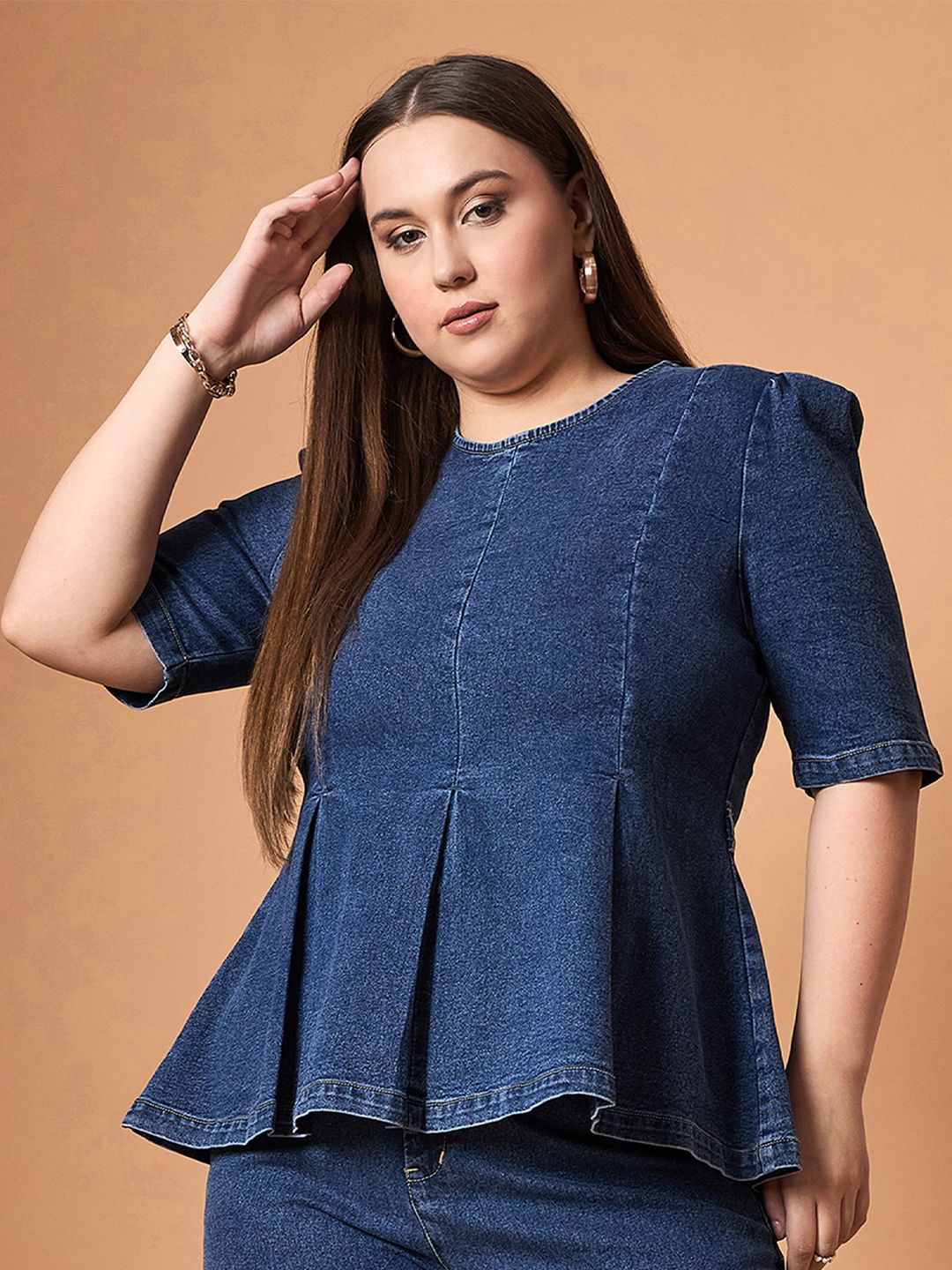 SASSAFRAS Curve Top With Jeans Co-Ords
