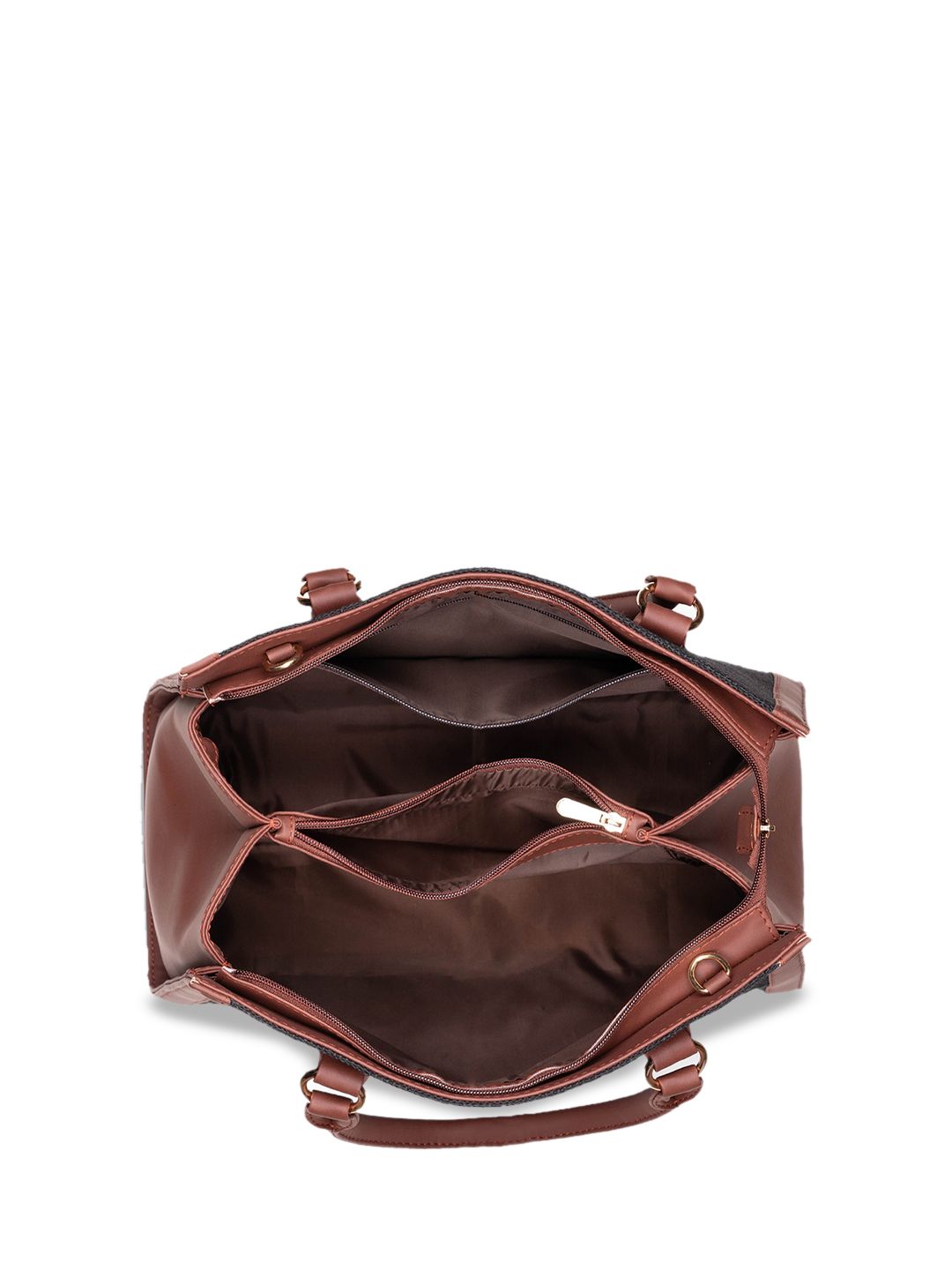ZOUK Floral Printed Oversized Structured Jute Handheld Bag
