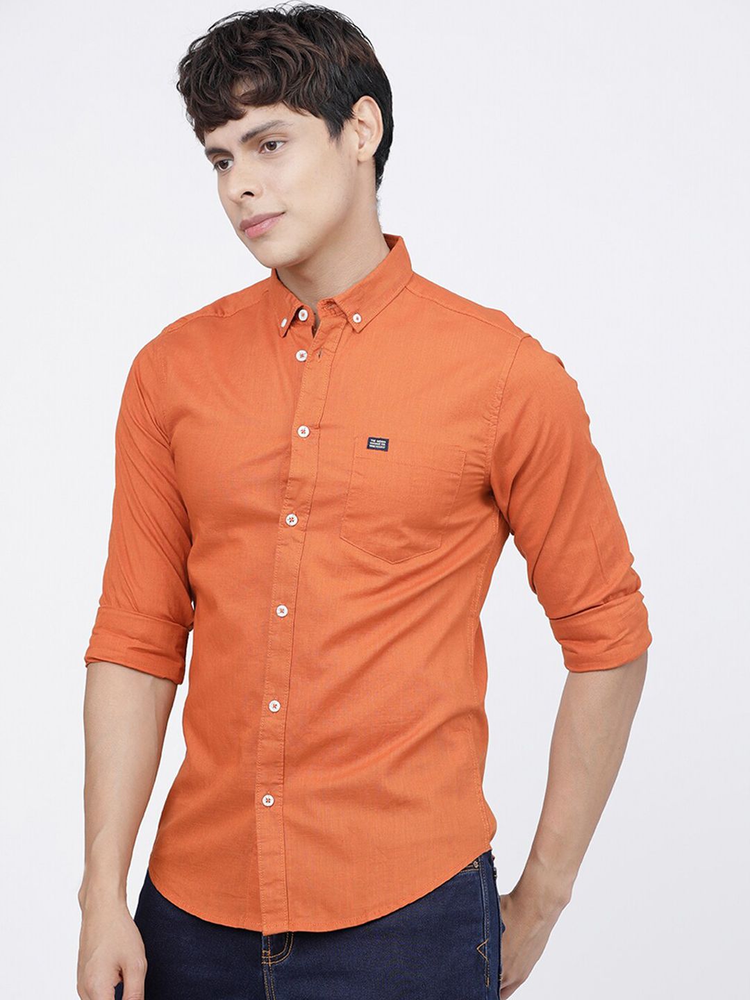 The Indian Garage Co Men Orange Casual Shirt