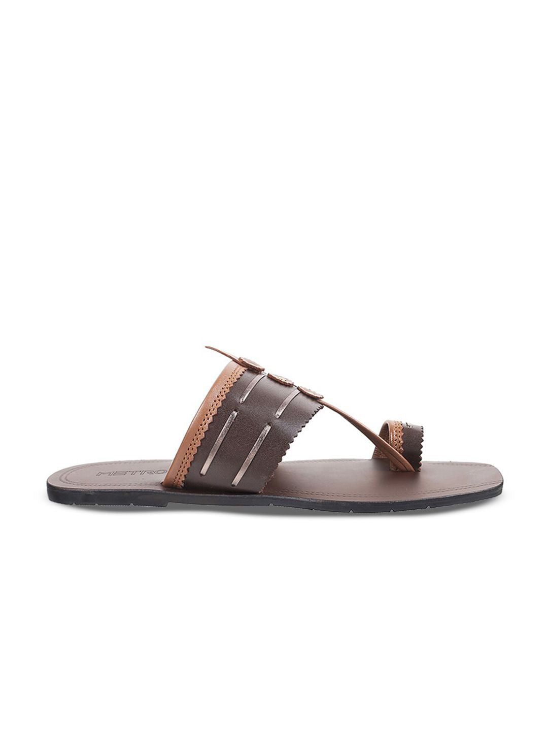 Metro Men Ethnic Leather One Toe Comfort Sandals