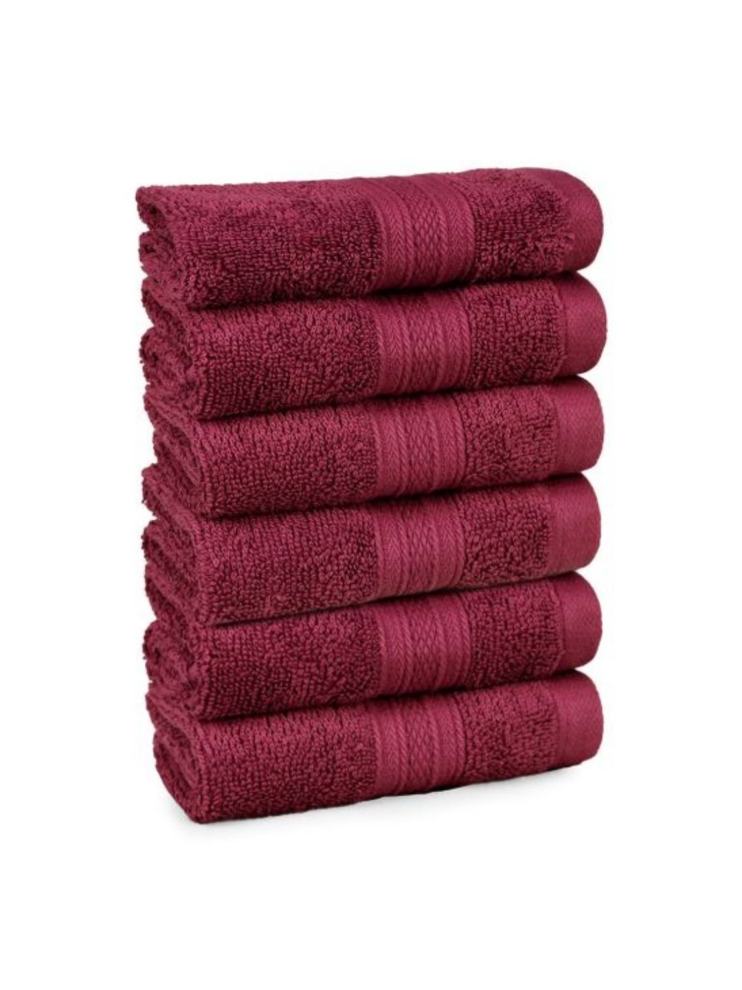 MYTRIDENT Maroon 6 Pieces Cotton Soft Comfort 500 GSM Reversible Face Towel