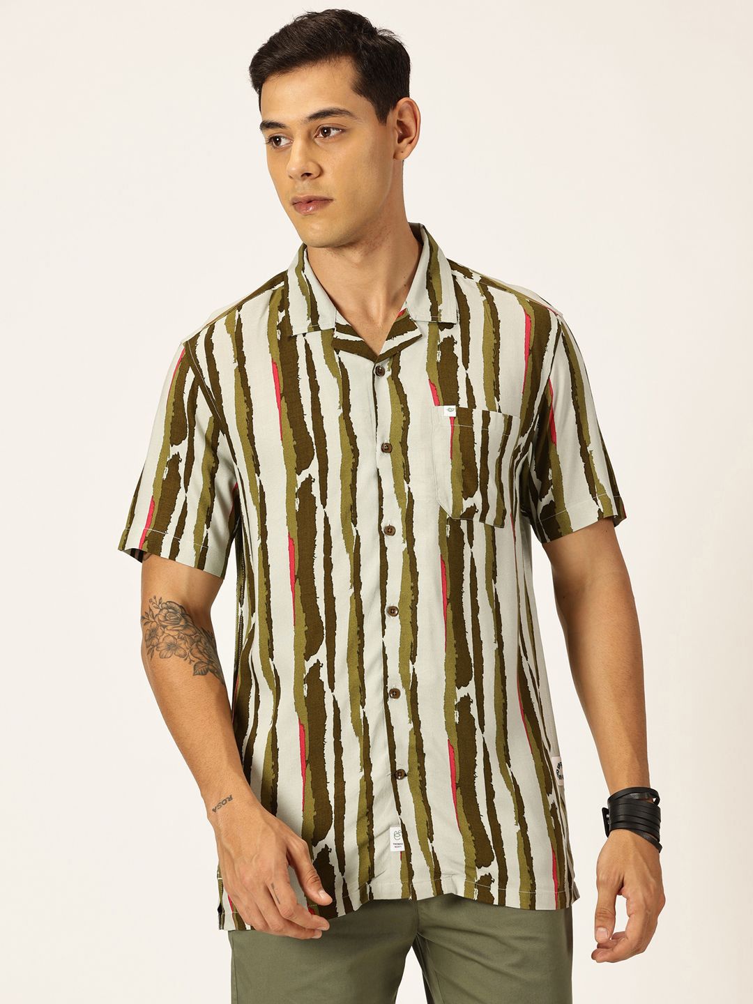 Thomas Scott Men Smart Opaque Printed Casual Shirt
