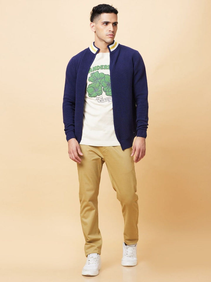 Being Human Men Colourblocked Tropical Applique T-shirt