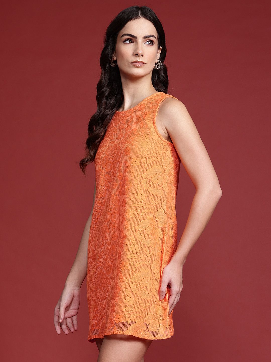 all about you Pure Cotton Floral Lace A-Line Mini Dress