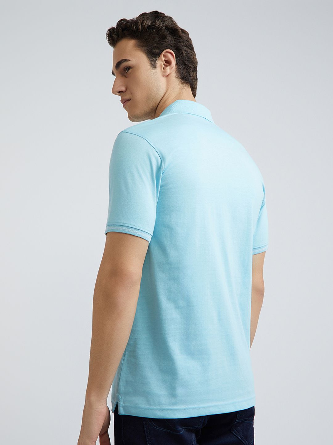 Park Avenue Men Solid Polo Collar Slim Fit T-shirt