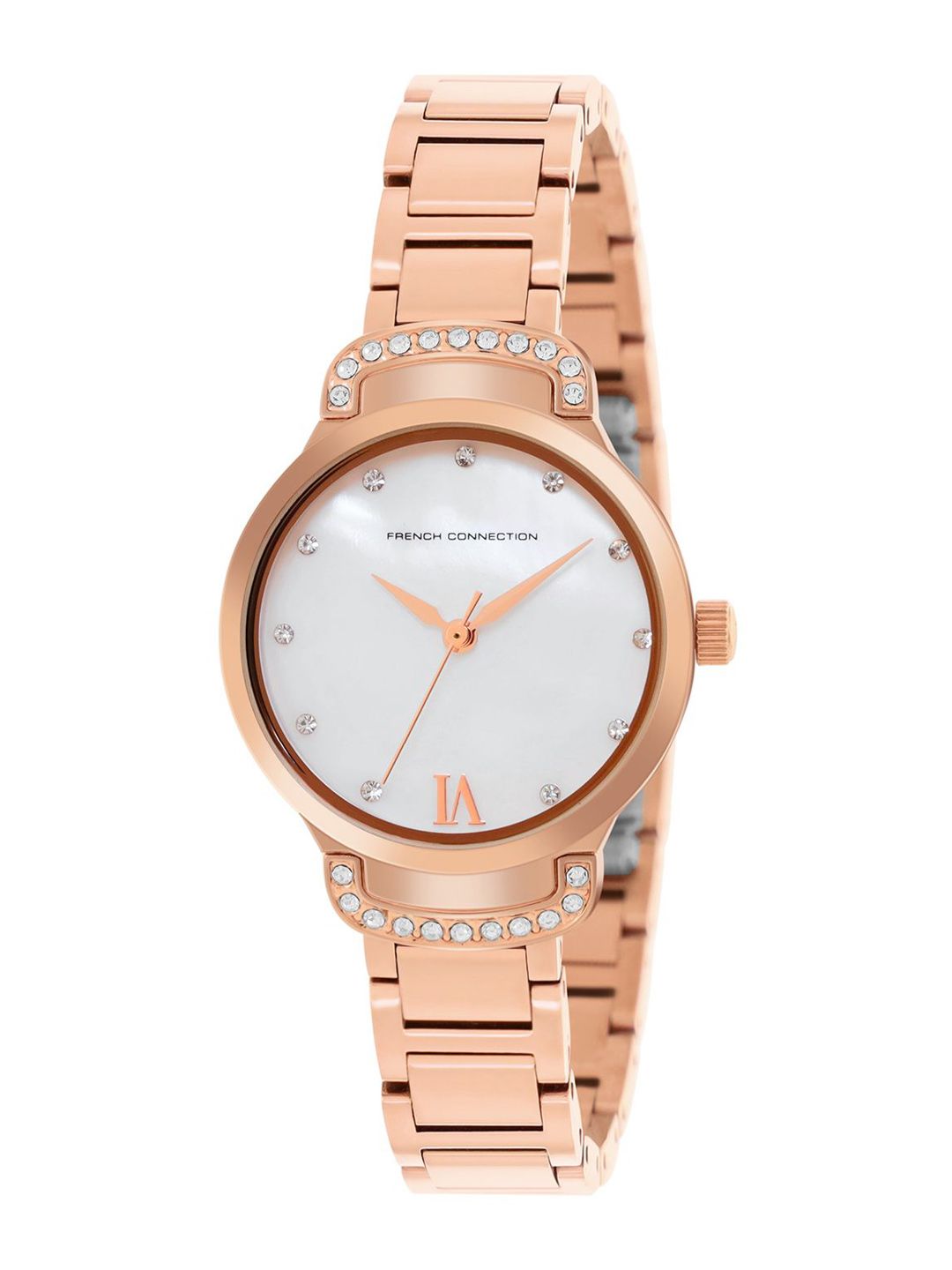 French Connection Women Dial & Stainless Steel Bracelet Style Straps Watch FCH7RGM