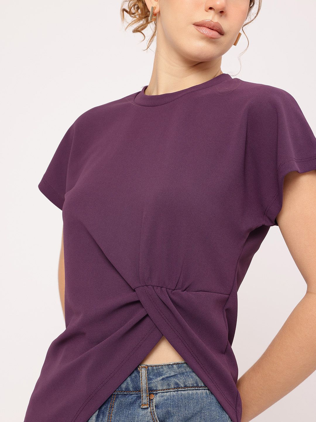 DressBerry Chic Fusion Asymmetric Hem Twisted Top