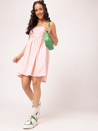 DressBerry Pastel Ruched Romance Smocked A-Line Dress