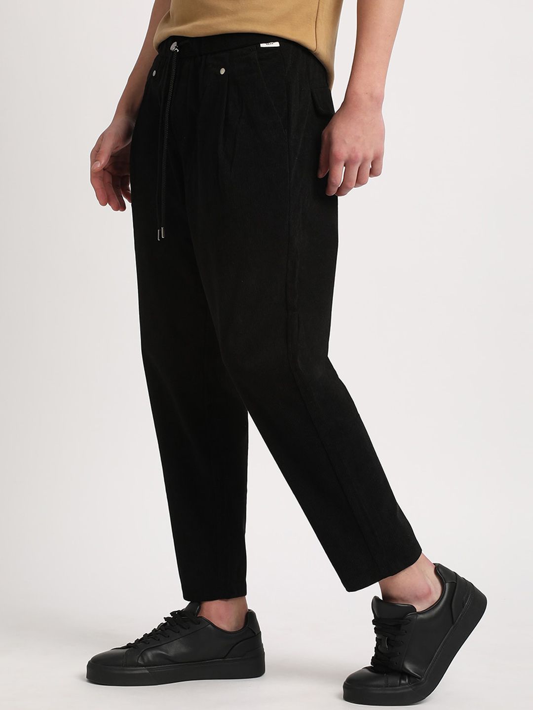 THE BEAR HOUSE Men Relaxed Loose Fit Corduroy Cotton Regular Trousers