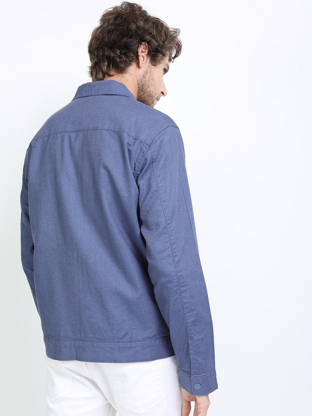 HIGHLANDER Men Blue Colourblocked Tailored Jacket