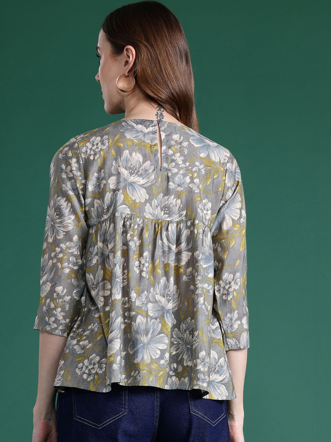 DressBerry Floral Print A-Line Top