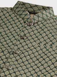 SOJANYA Kurta Motif Etnik Biru & Hijau Lelaki dengan Jaket Churidar & Nehru